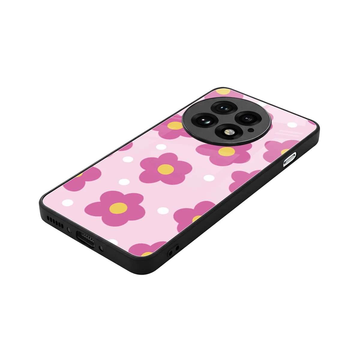 Candy Flower stylish phone case for oneplus 13 | glossy glass and slim fit