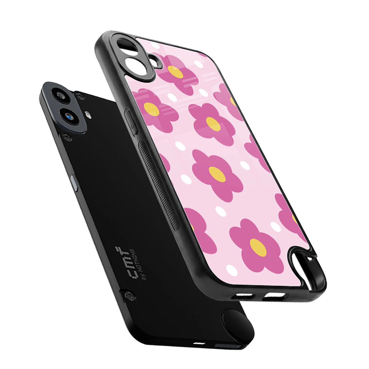 Candy Flower sleek cmf nothing phone 1 cover with tempered glass back and TPU edges