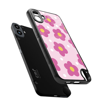 Candy Flower sleek cmf nothing phone 1 cover with tempered glass back and TPU edges