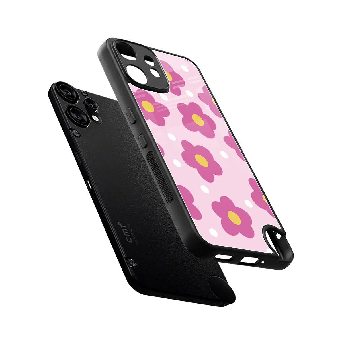 Candy Flower sleek cmf nothing phone 2 pro cover with tempered glass back and TPU edges
