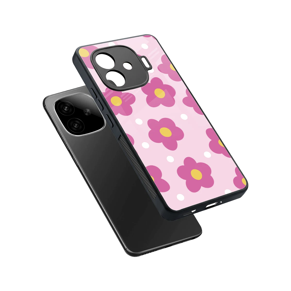 Candy Flower sleek iqoo neo 10r 5g cover with tempered glass back and TPU edges