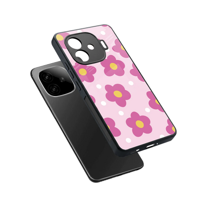 Candy Flower sleek iqoo neo 10r 5g cover with tempered glass back and TPU edges