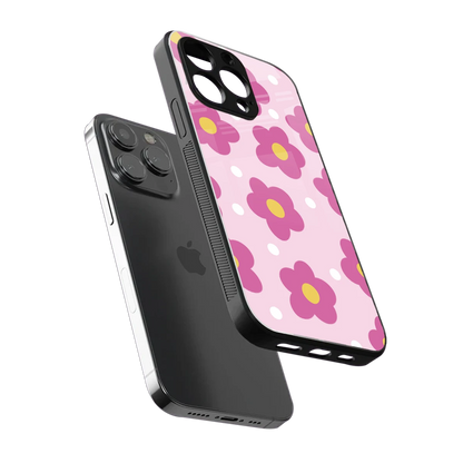 Candy Flower sleek iphone 13 pro cover with tempered glass back and TPU edges