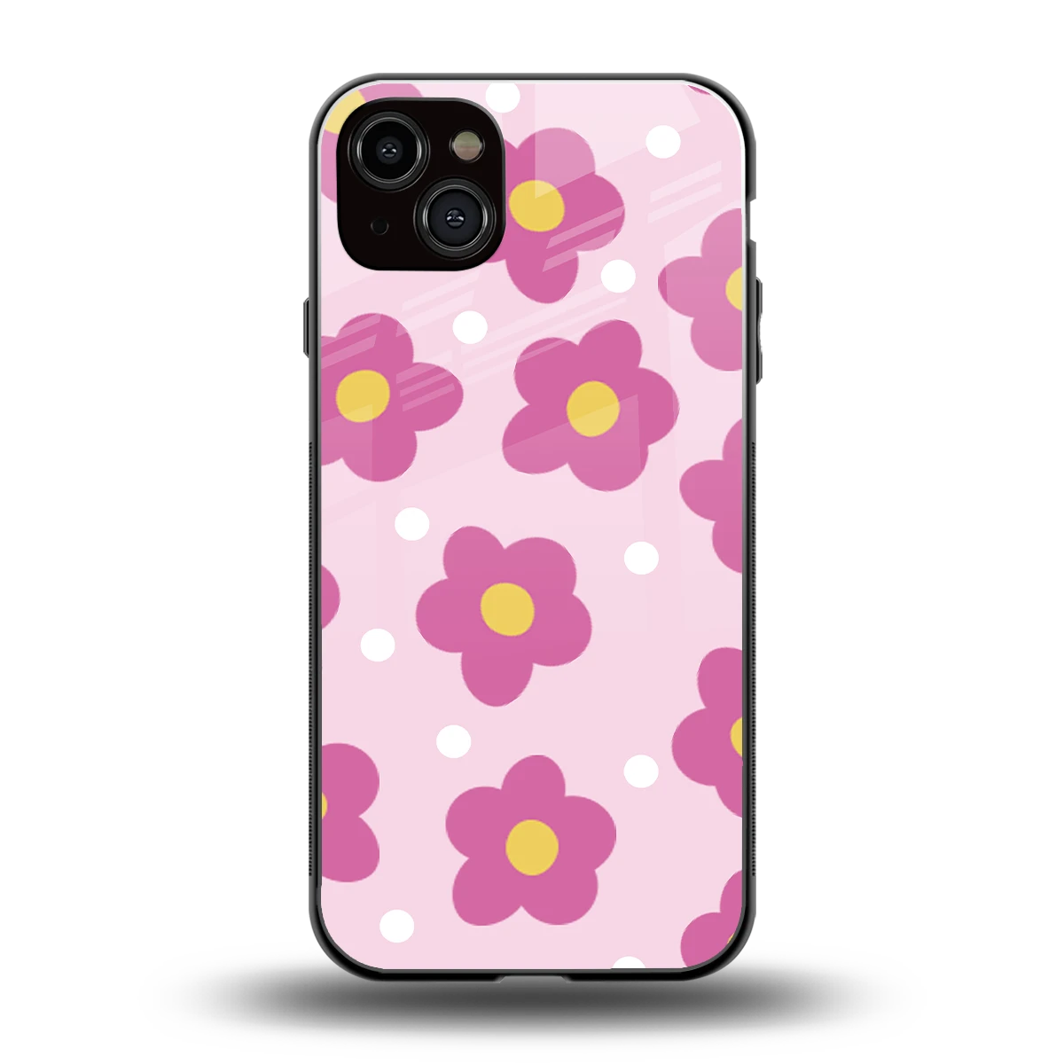 Candy Flower back phone cover | glass case for iphone 15 plus