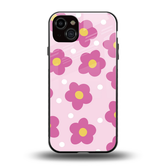 Candy Flower back phone cover | glass case for iphone 15 plus