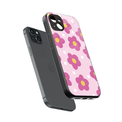 Candy Flower sleek iphone 14 plus cover with tempered glass back and TPU edges