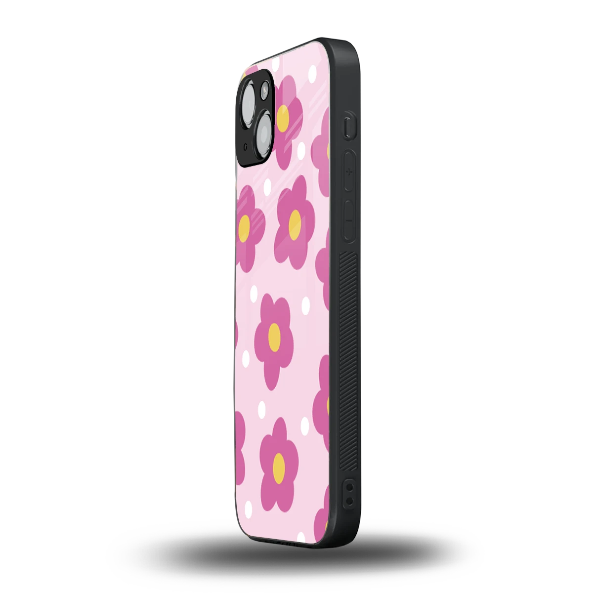 Candy Flower iphone 15 plus mobile cover | shockproof glass phone case
