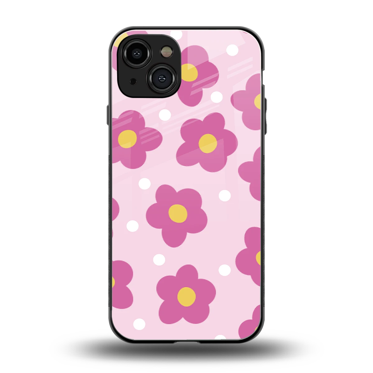 Candy Flower back phone cover | glass case for iphone 15