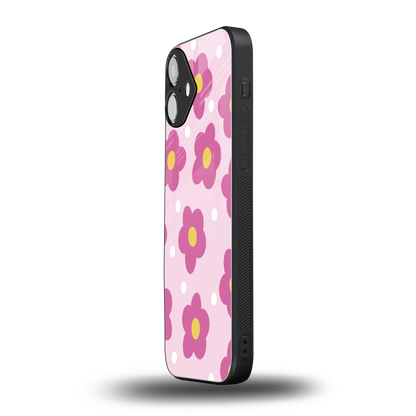 Candy Flower iphone 16 plus mobile cover | shockproof glass phone case