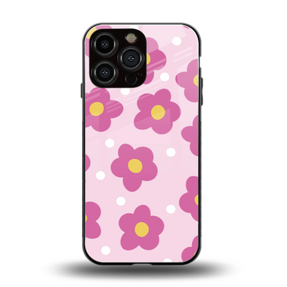 Candy Flower back phone cover | glass case for iphone 16 pro max