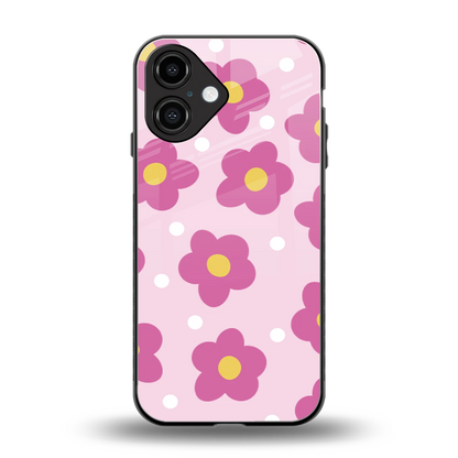 Candy Flower back phone cover | glass case for iphone 16