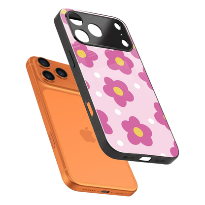Candy Flower sleek iphone 17 pro max cover with tempered glass back and TPU edges