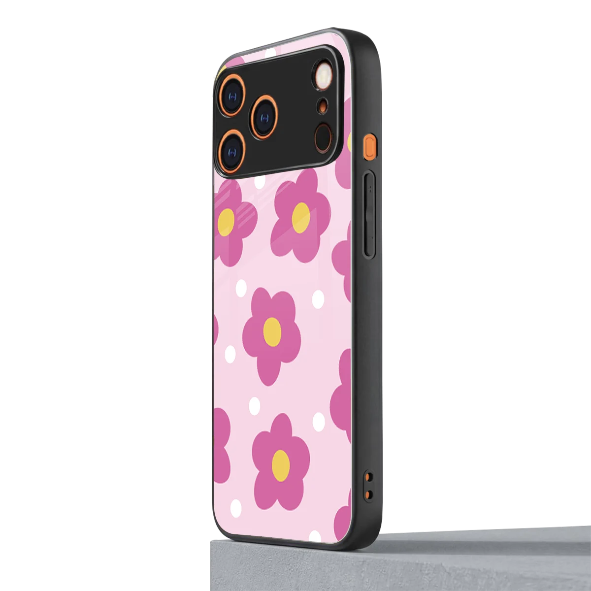 Candy Flower iphone 17 pro max mobile cover | shockproof glass phone case