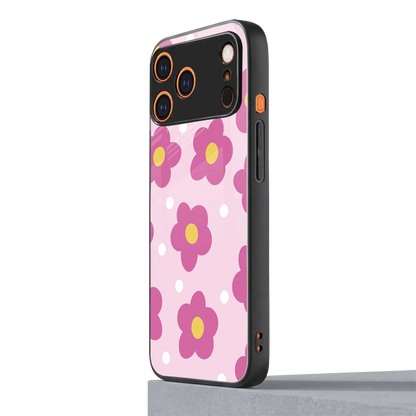 Candy Flower iphone 17 pro max mobile cover | shockproof glass phone case