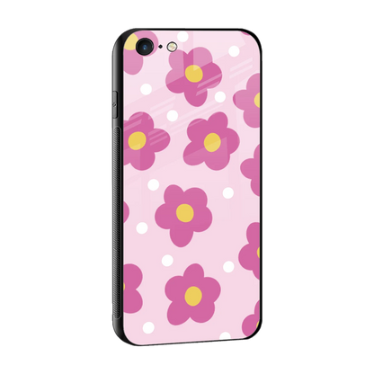 Candy Flower sleek iphone 6s plus cover with tempered glass back and TPU edges