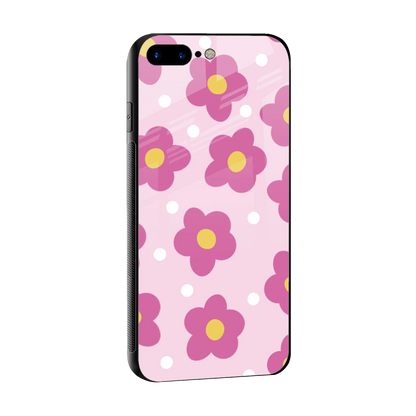 Candy Flower sleek iphone 8 plus cover with tempered glass back and TPU edges