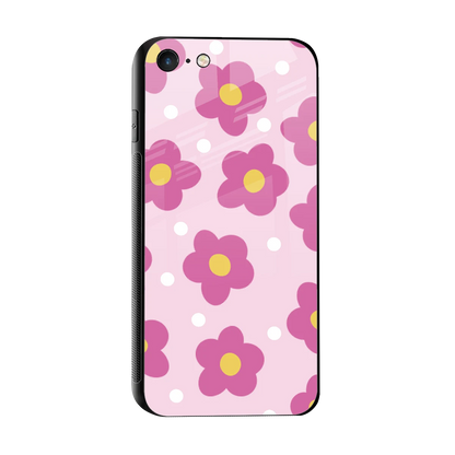 Candy Flower sleek iphone 7 cover with tempered glass back and TPU edges