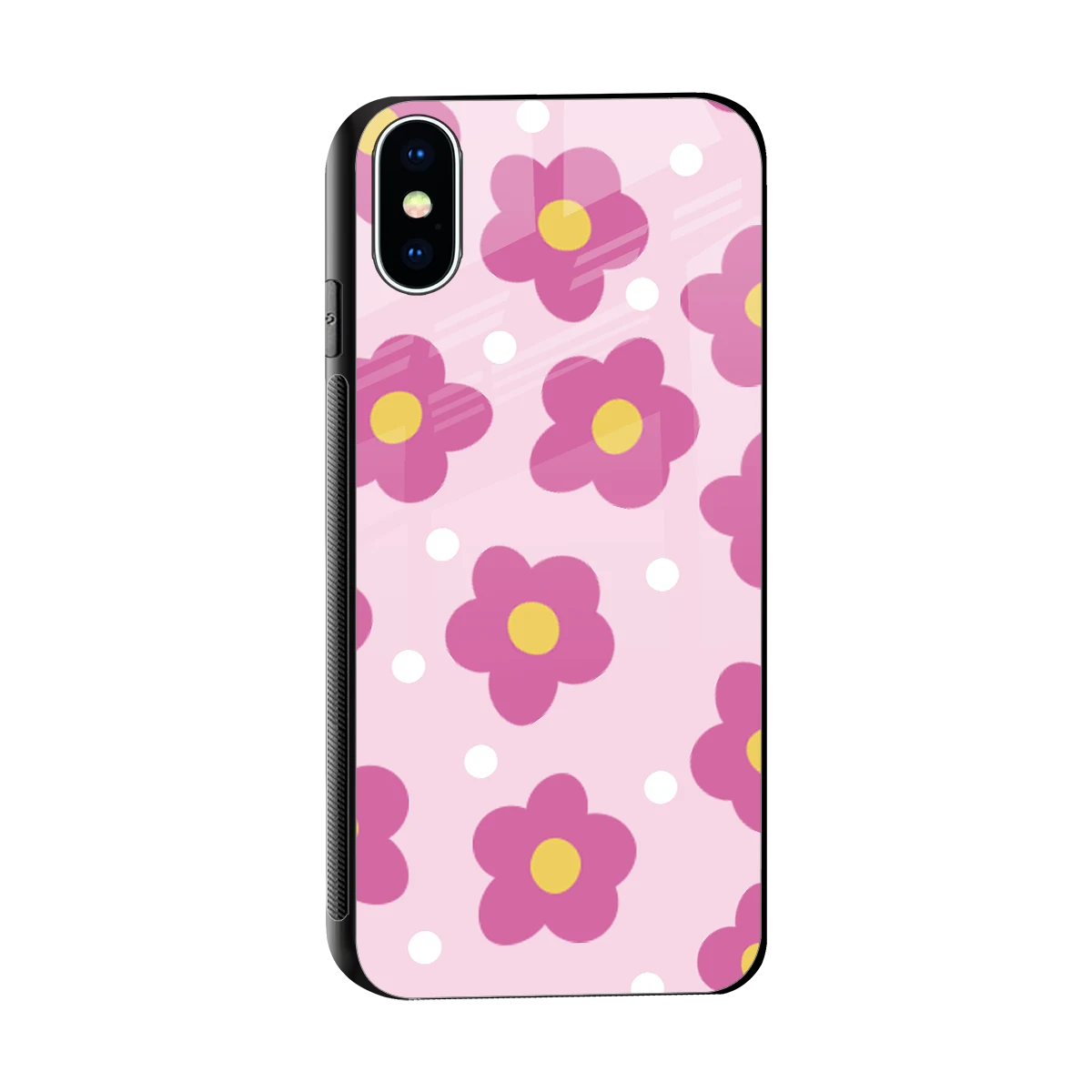 Candy Flower sleek iphone x cover with tempered glass back and TPU edges