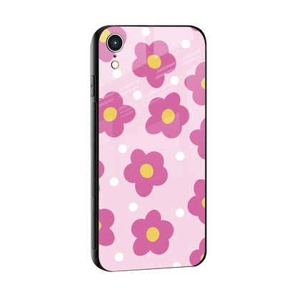 Candy Flower sleek iphone xr cover with tempered glass back and TPU edges