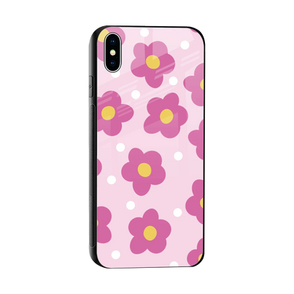 Candy Flower sleek iphone xs max cover with tempered glass back and TPU edges