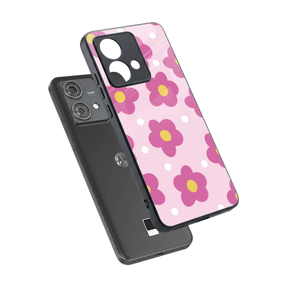 Candy Flower sleek motorola edge 40 neo 5g cover with tempered glass back and TPU edges