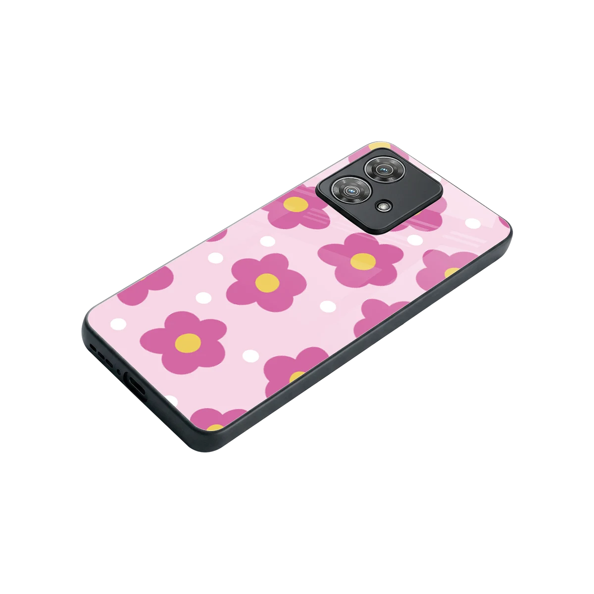 Candy Flower stylish phone case for motorola edge 40 neo 5g | glossy glass and slim fit