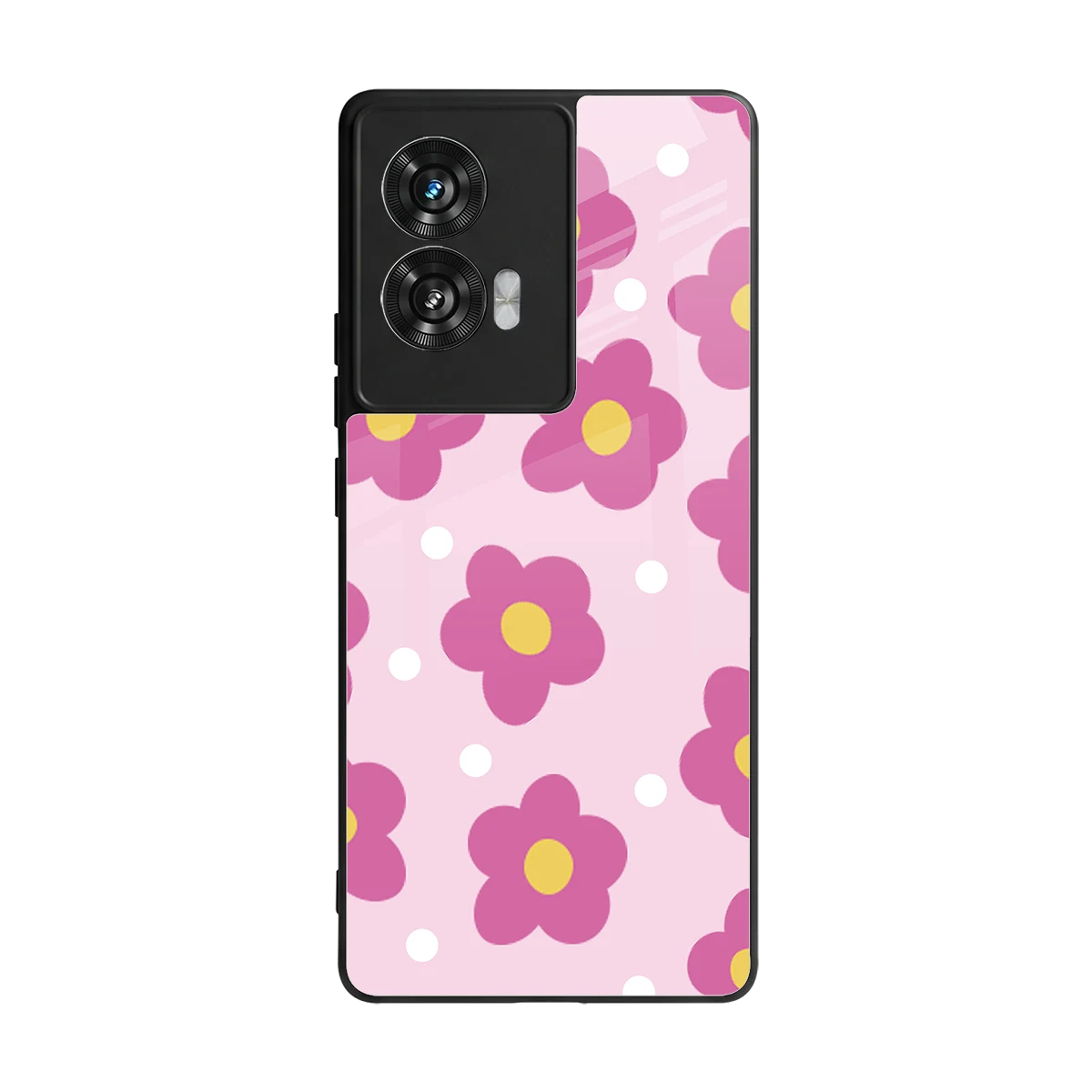 Candy Flower back phone cover | glass case for motorola edge 50 fusion