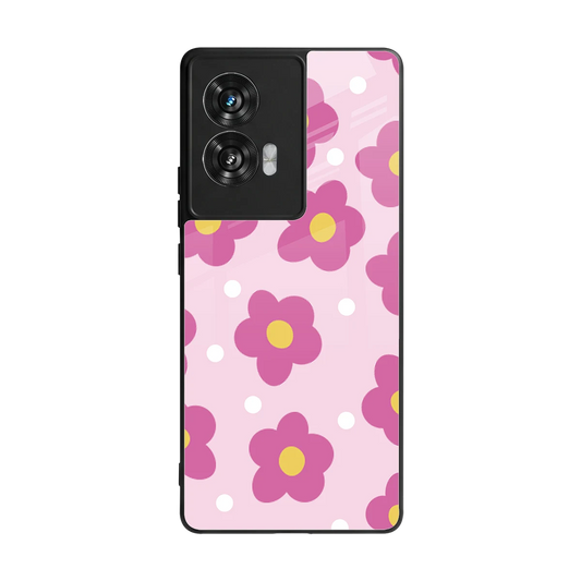 Candy Flower back phone cover | glass case for motorola edge 50 fusion