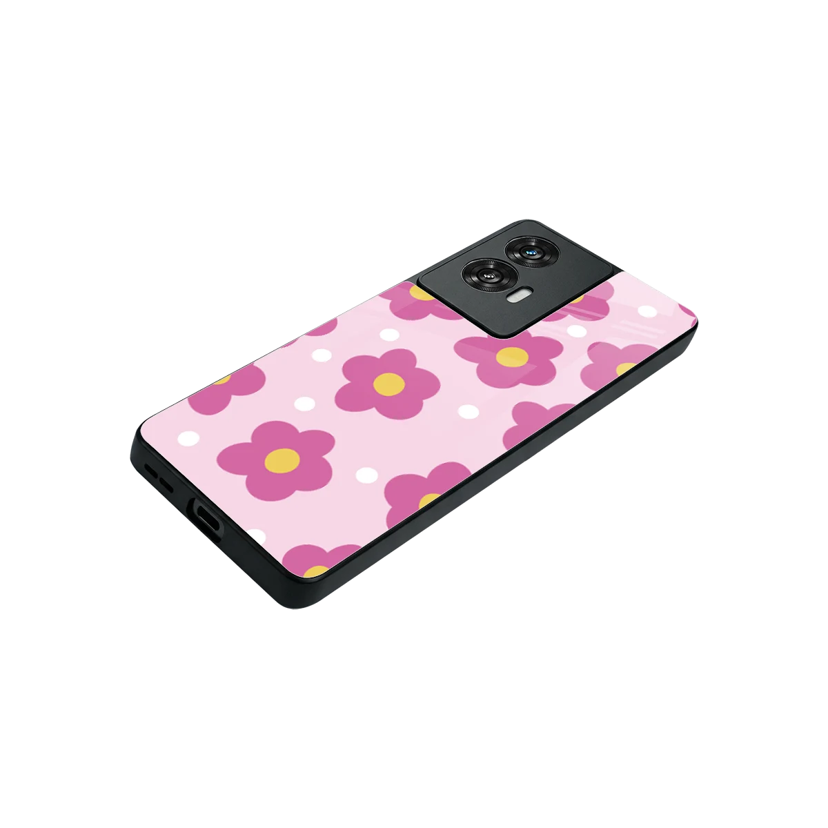 Candy Flower stylish phone case for motorola edge 50 fusion | glossy glass and slim fit