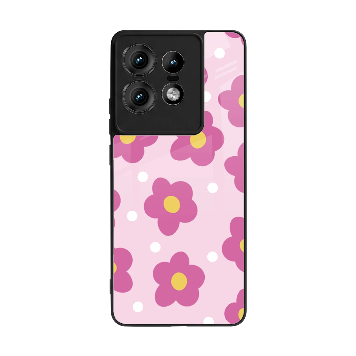 Candy Flower back phone cover | glass case for motorola edge 50 pro