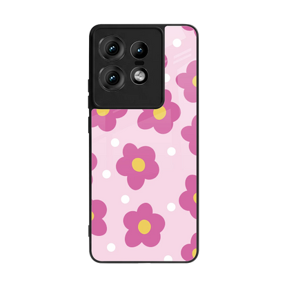 Candy Flower back phone cover | glass case for motorola edge 50 pro