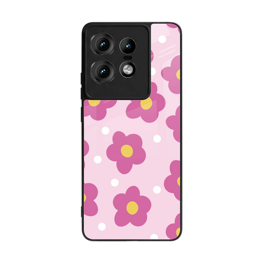 Candy Flower back phone cover | glass case for motorola edge 50 pro