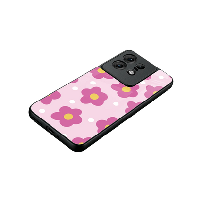 Candy Flower stylish phone case for motorola edge 50 pro | glossy glass and slim fit
