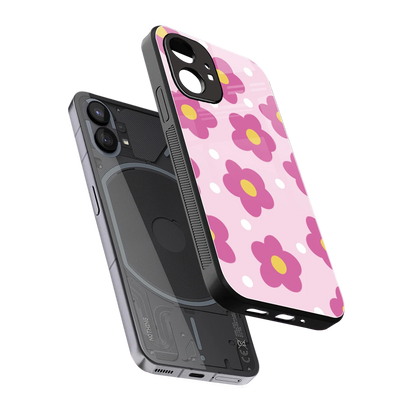 Candy Flower sleek nothing phone 1 cover with tempered glass back and TPU edges