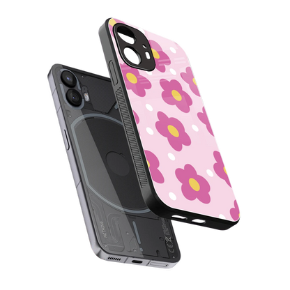 Candy Flower sleek nothing phone 2 cover with tempered glass back and TPU edges