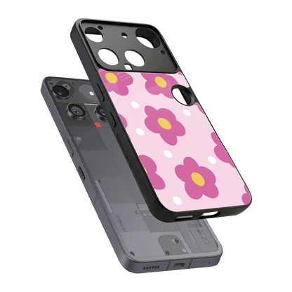 Candy Flower sleek nothing phone 3 cover with tempered glass back and TPU edges