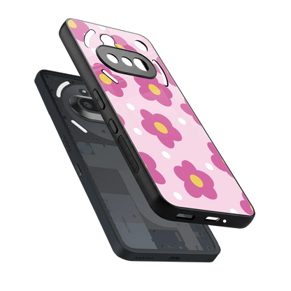Candy Flower sleek nothing phone 3a cover with tempered glass back and TPU edges