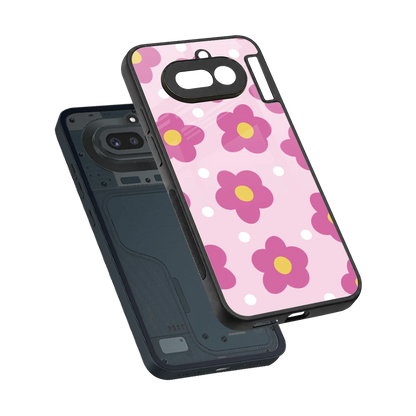 Candy Flower sleek nothing phone 4a cover with tempered glass back and TPU edges