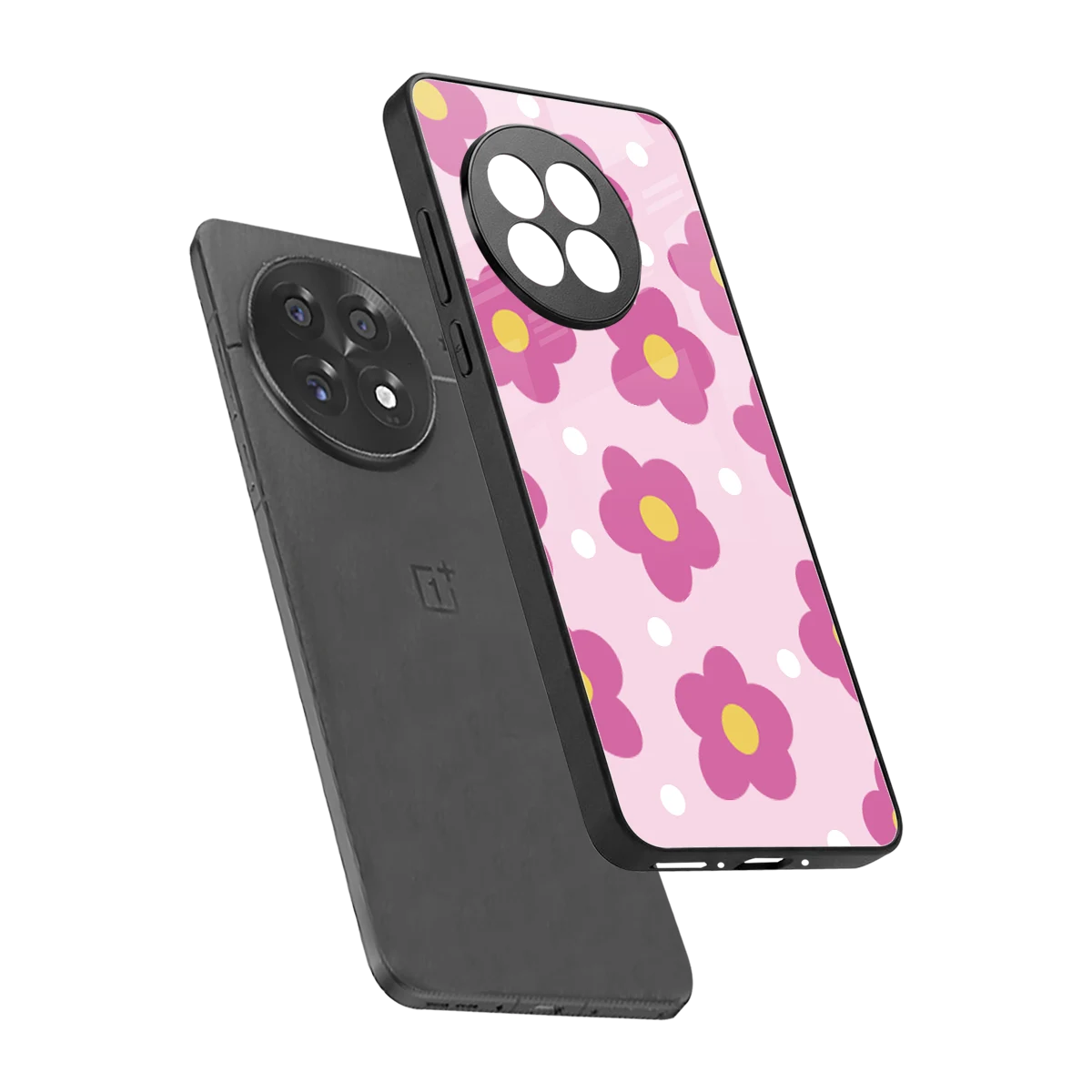Candy Flower sleek oneplus 13r cover with tempered glass back and TPU edges