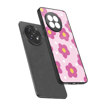 Candy Flower sleek oneplus 13r cover with tempered glass back and TPU edges