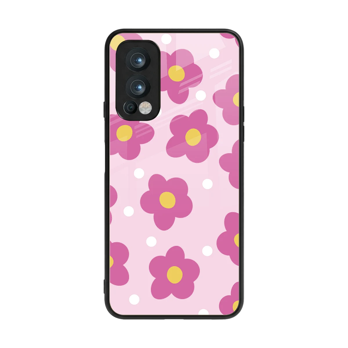 Candy Flower back phone cover | glass case for oneplus nord 2