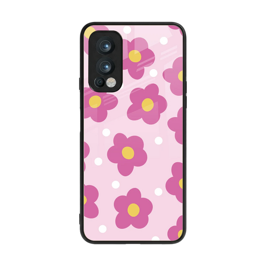 Candy Flower back phone cover | glass case for oneplus nord 2