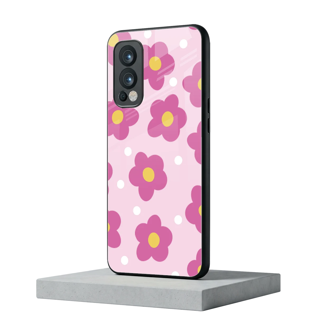 Candy Flower oneplus nord 2 mobile cover | shockproof glass phone case