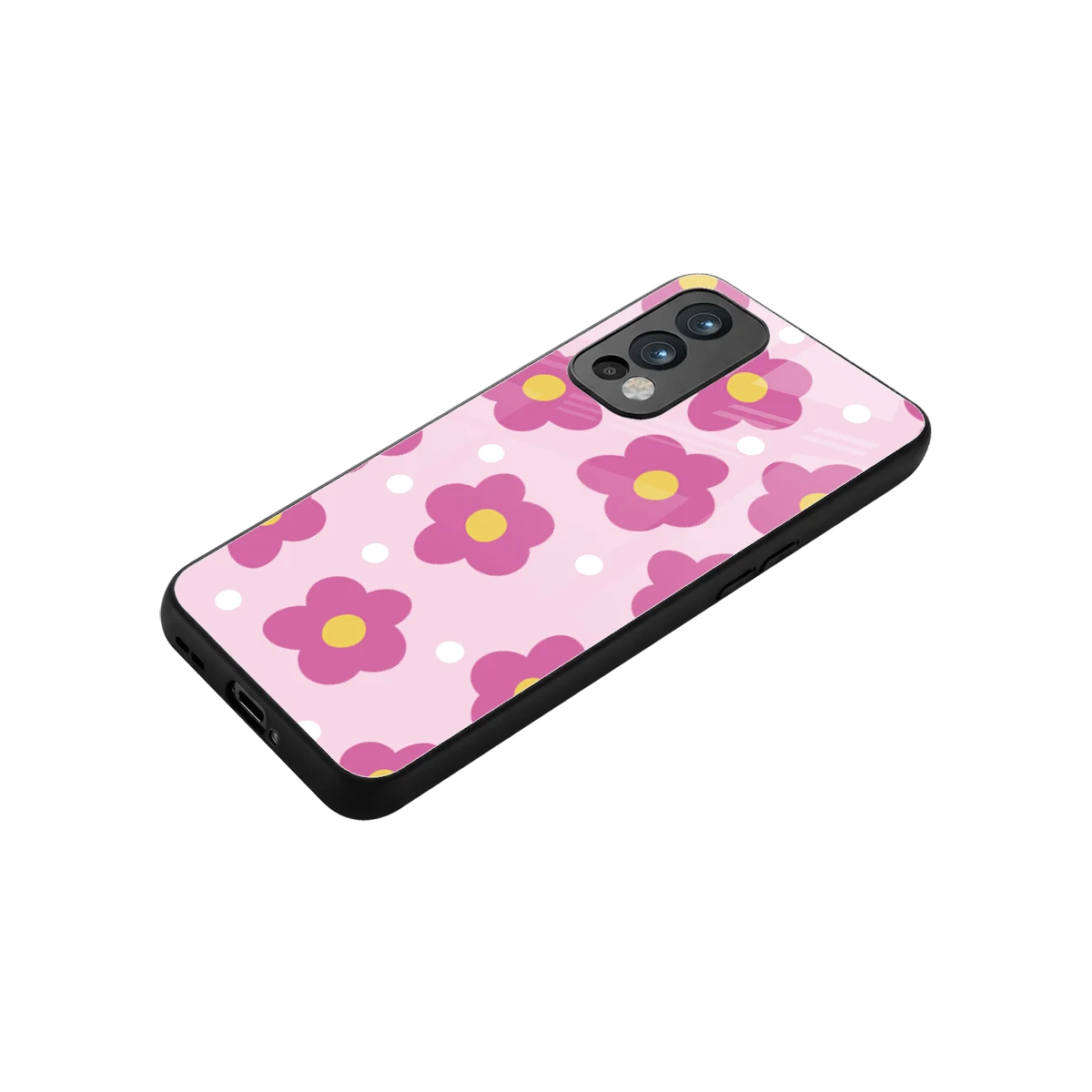 Candy Flower stylish phone case for oneplus nord 2 | glossy glass and slim fit