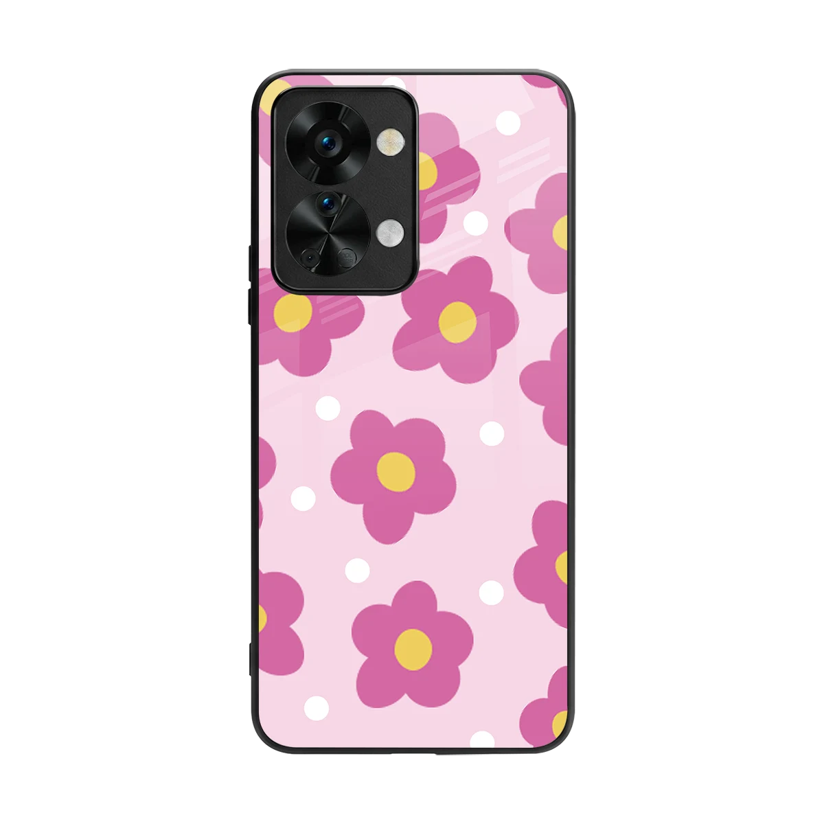 Candy Flower back phone cover | glass case for oneplus nord 2t
