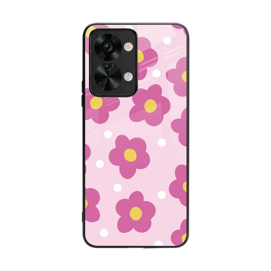 Candy Flower back phone cover | glass case for oneplus nord 2t