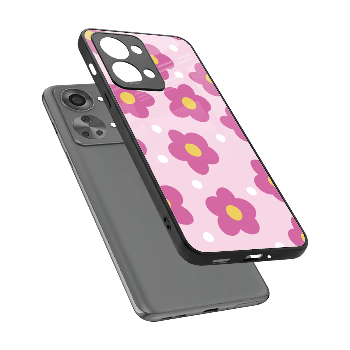 Candy Flower sleek oneplus nord 2t cover with tempered glass back and TPU edges