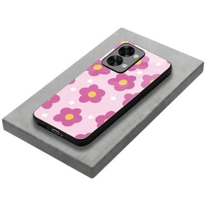 Candy Flower stylish phone case for oneplus nord 2t | glossy glass and slim fit