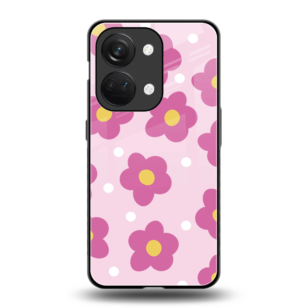 Candy Flower back phone cover | glass case for oneplus nord 3