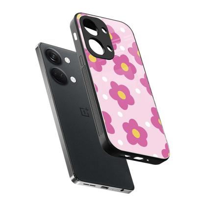 Candy Flower sleek oneplus nord 3 cover with tempered glass back and TPU edges